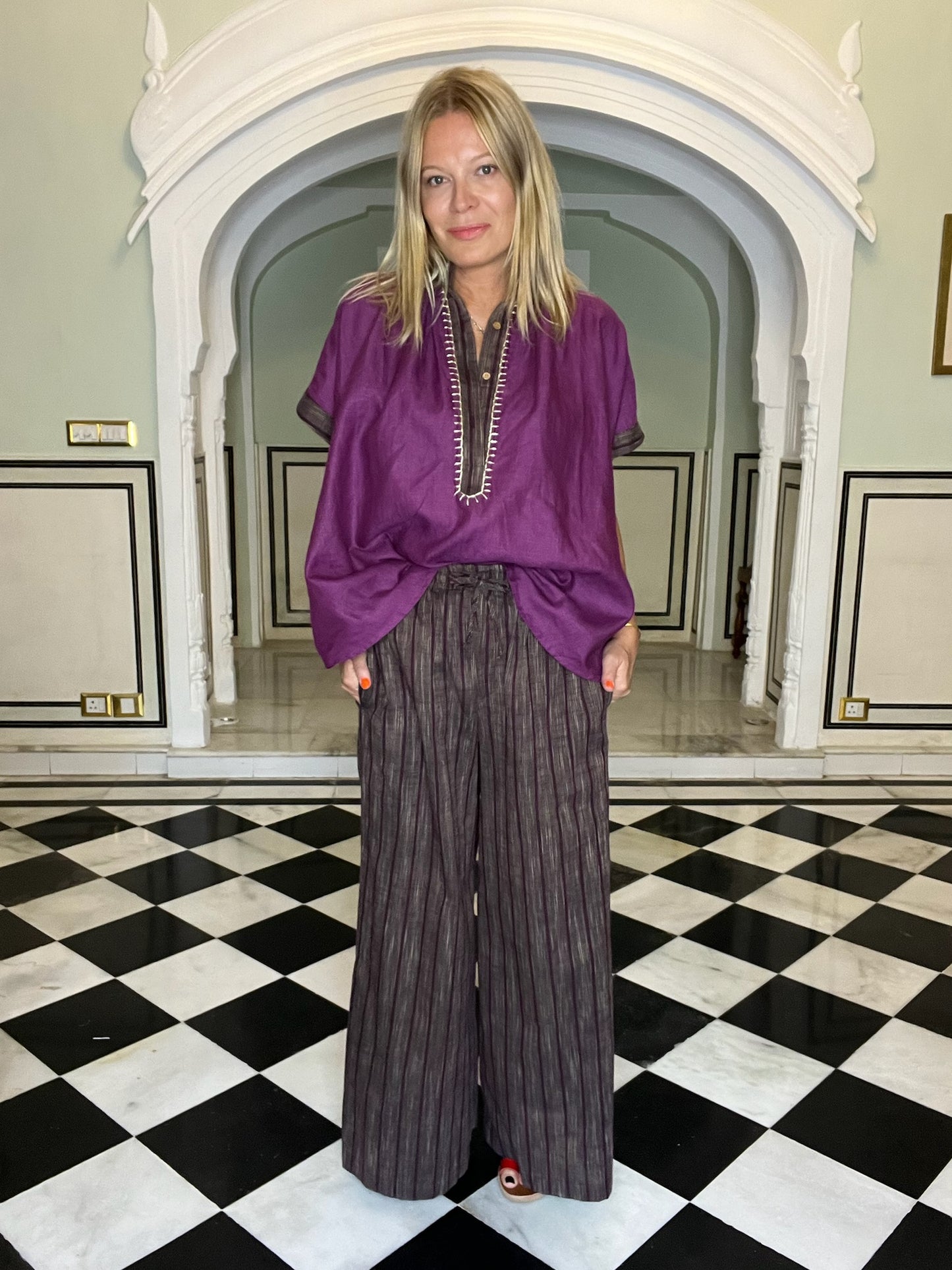 PANTALON DISCO PRUNE