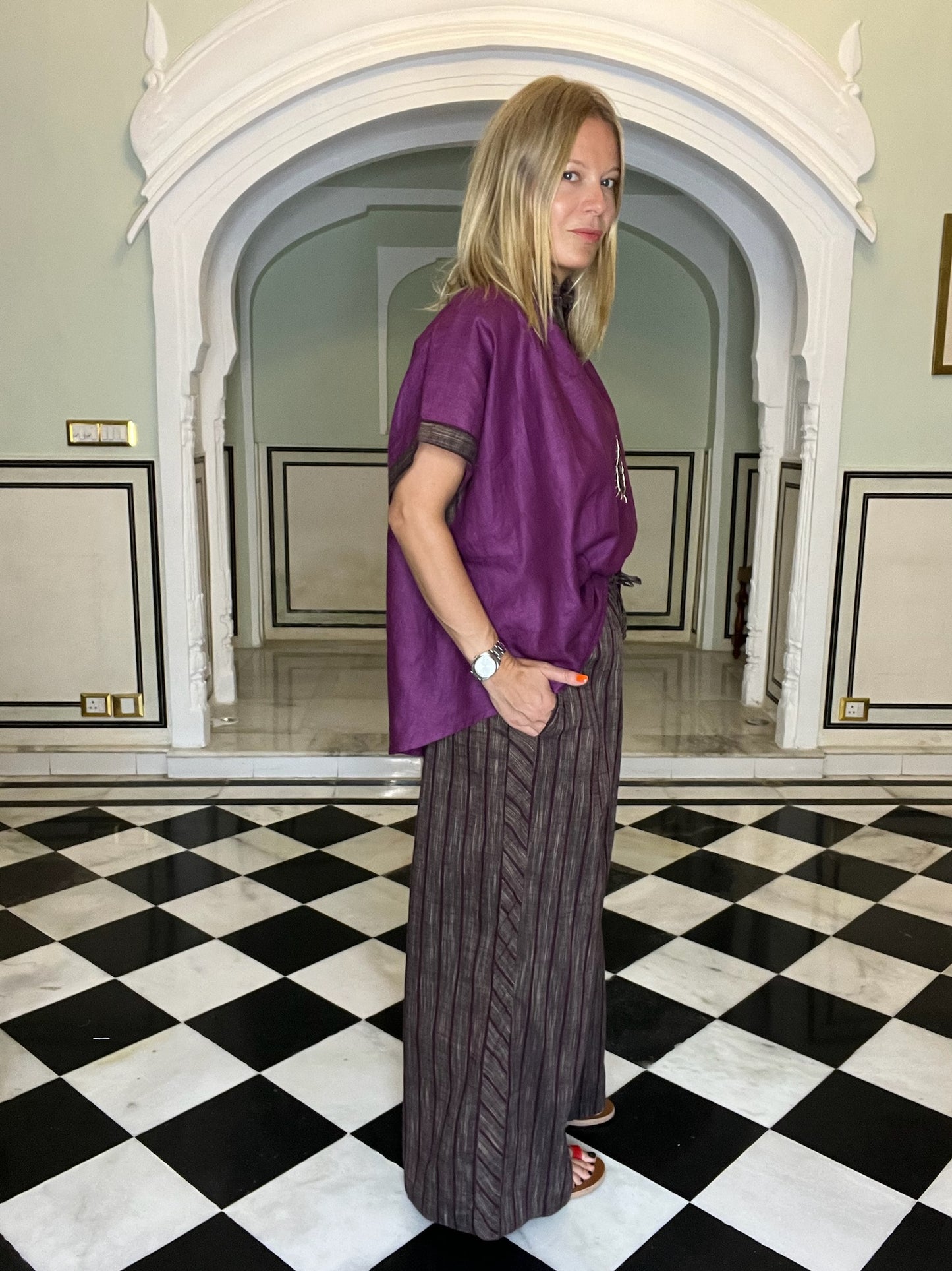 PANTALON DISCO PRUNE