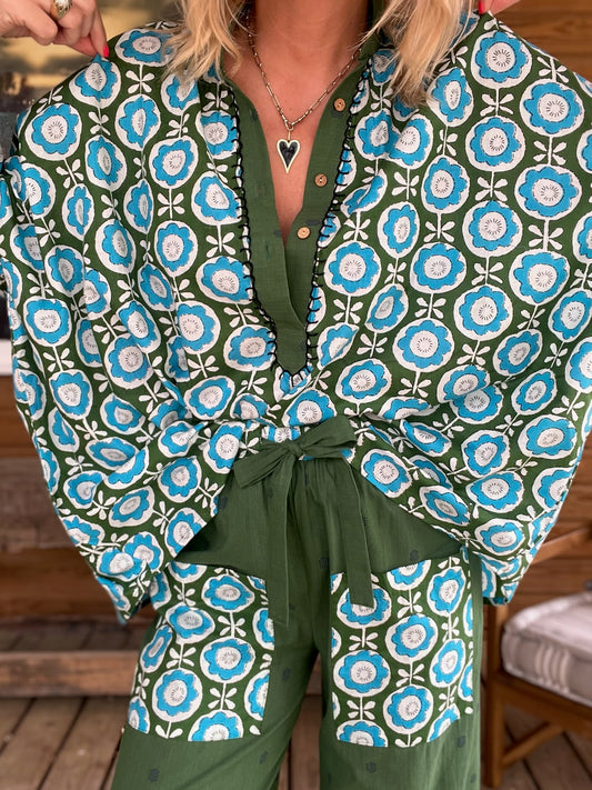 CHEMISE FOLK FLOWER