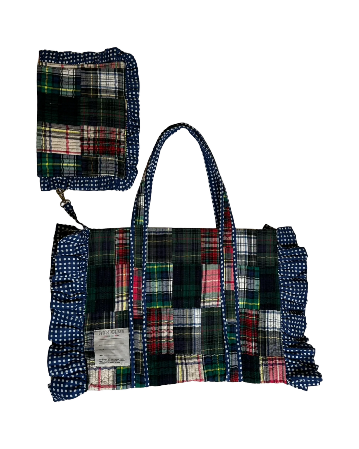 Froufrou // Blue Checks shopping bags