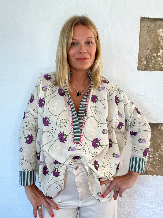 CHEMISE FOLK LILAC