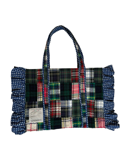 Froufrou // Blue Checks shopping bags